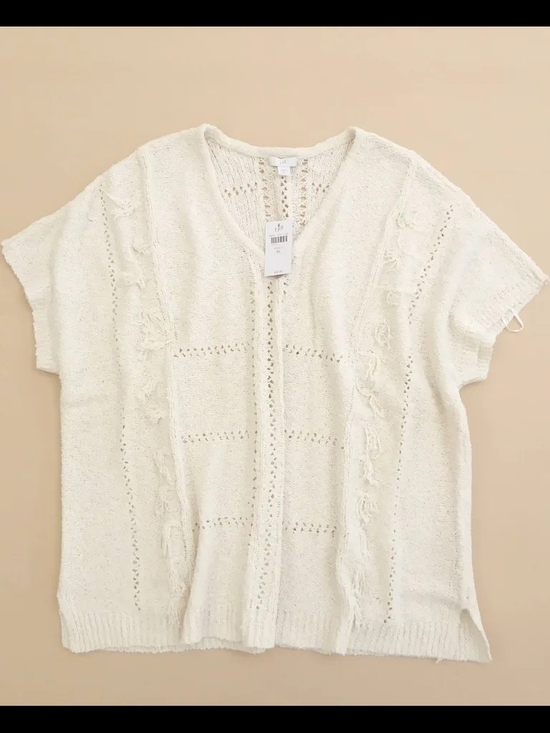 J. Jill Sweaters - NWT J. Jill Barley Open-Front Crochet Top
